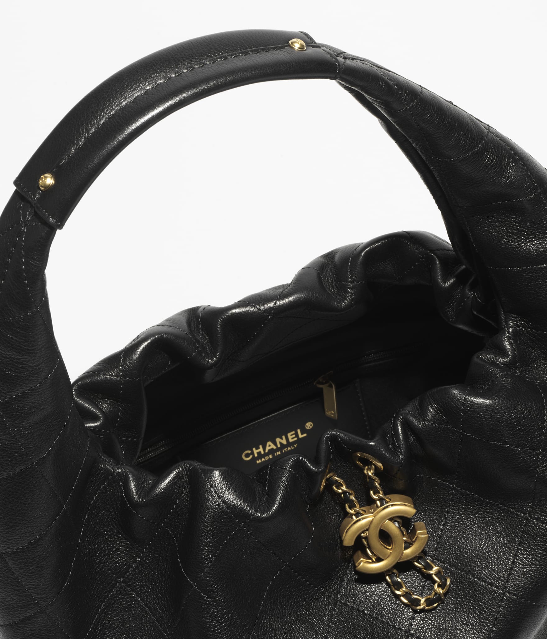 Chanel Large Saddle Bag Cowhide Leather and Gold Plated Metal Black