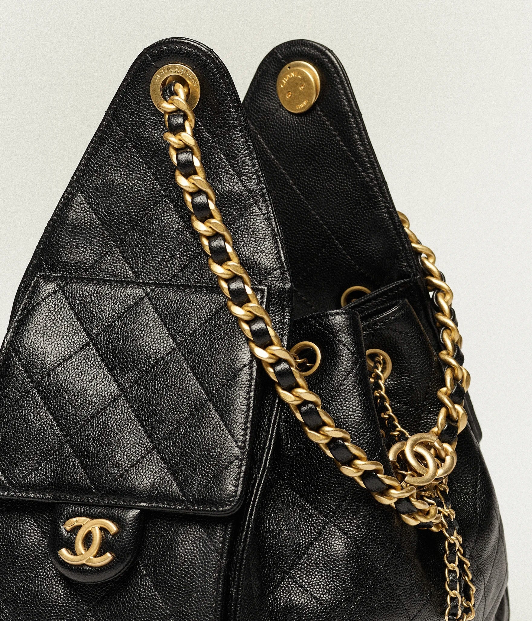 Chanel 25 Small Bag Grained Cowhide Leather and Gold Details Black