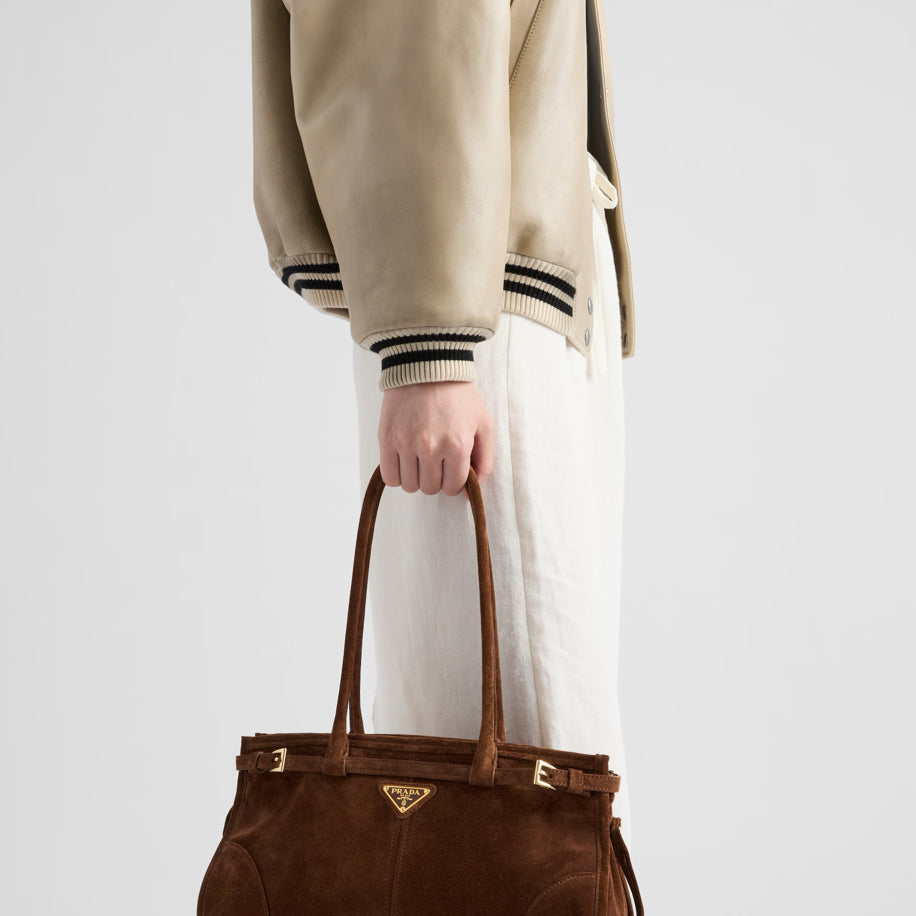 Prada Bonnie Süet Bag Brown