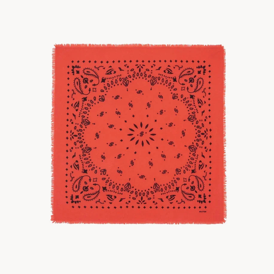 Kujten Large Cashmere Bandana Hachiko Orange