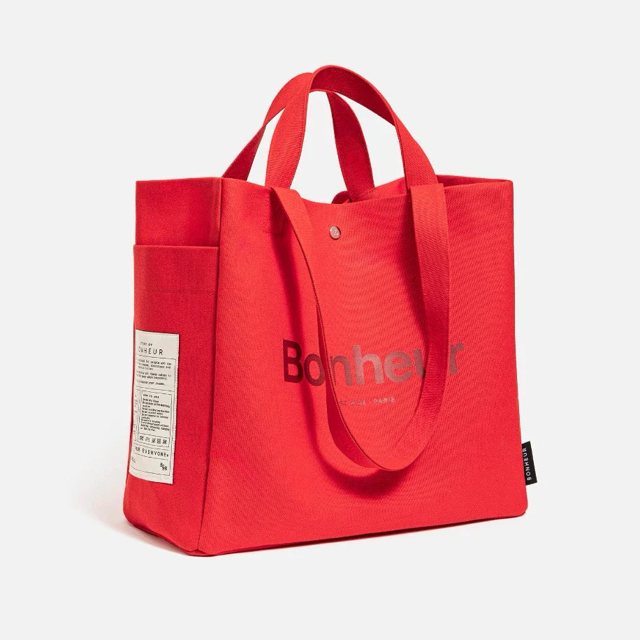 BONHEUR N°4 Kanvas Çanta- Raspberry Red