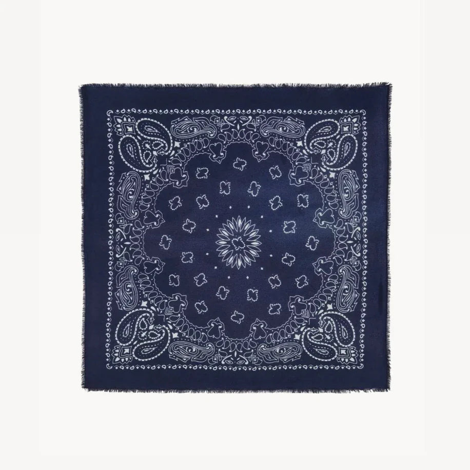 Kujten Large Cashmere Bandana Hachiko Navy