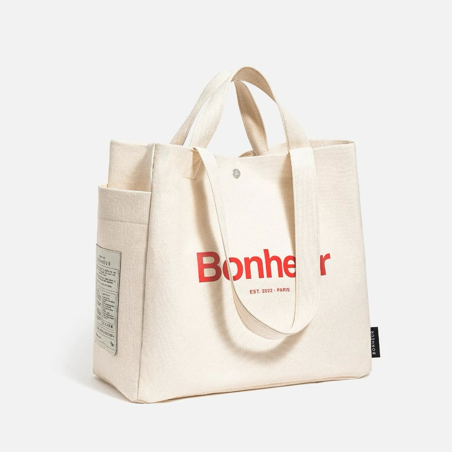 BONHEUR N°4 Kanvas Çanta - Cloud White