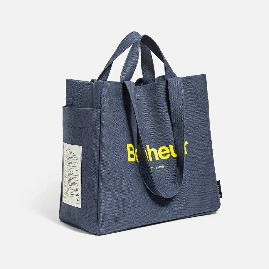 BONHEUR N°4 Kanvas Çanta- Blue Jean
