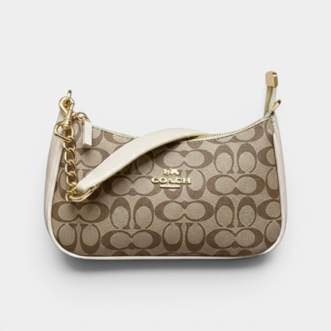 Coach Teri Shoulder Brown&White