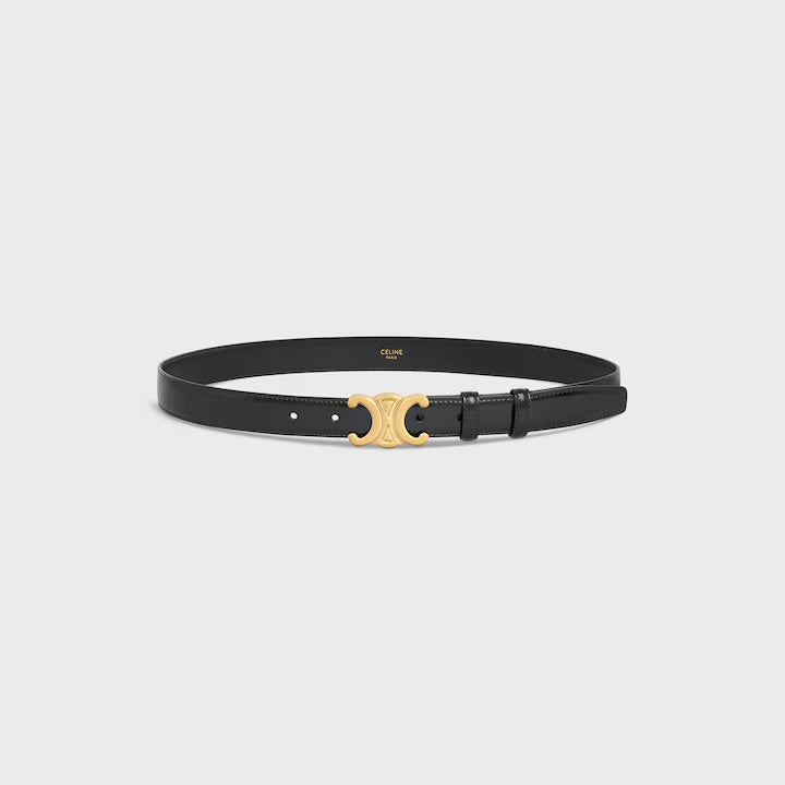 Celine Triomphe Belt in Natural Calfskin Black