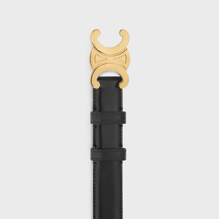 Celine Triomphe Belt in Natural Calfskin Black