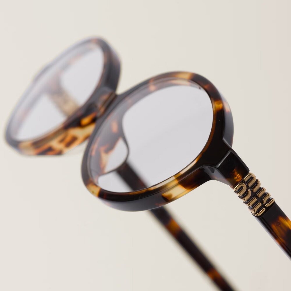 Miu Miu SMU04Z Leopard-Şeffaf Gözlük
