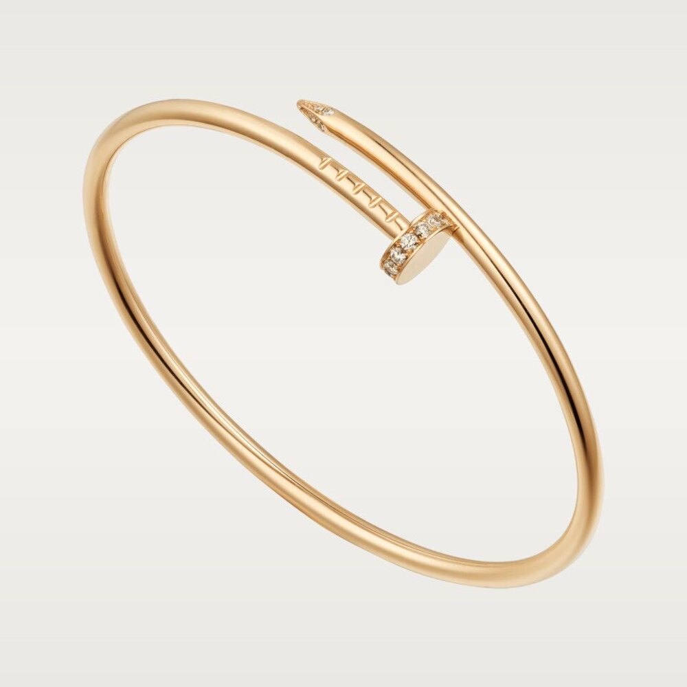 Cartier Çivi Bileklik Taşlı Gold