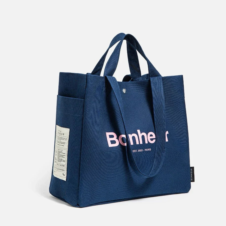 BONHEUR N°4 Kanvas Çanta- Dark Jean